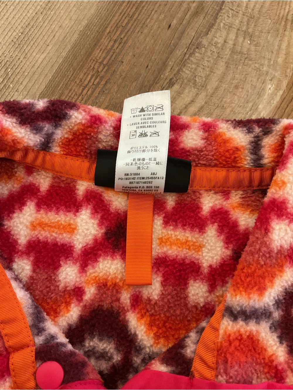 Patagonia Synchilla Snap-T Fleece Pullover Aztec Print Pink Orange - Picture 6 of 8